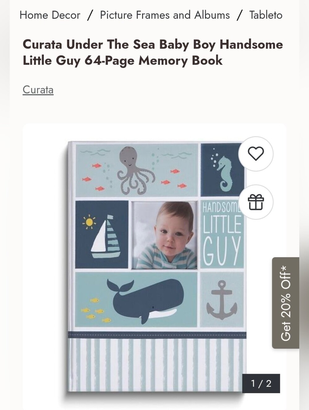 Curata "Handsome Little Guy" Under the Sea Baby Memory Book